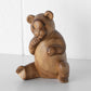 Hand Carved Wooden 'Shy' Teddy Bear 16cm