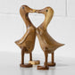Hand Carved Wooden Kissing Ducks 25cm