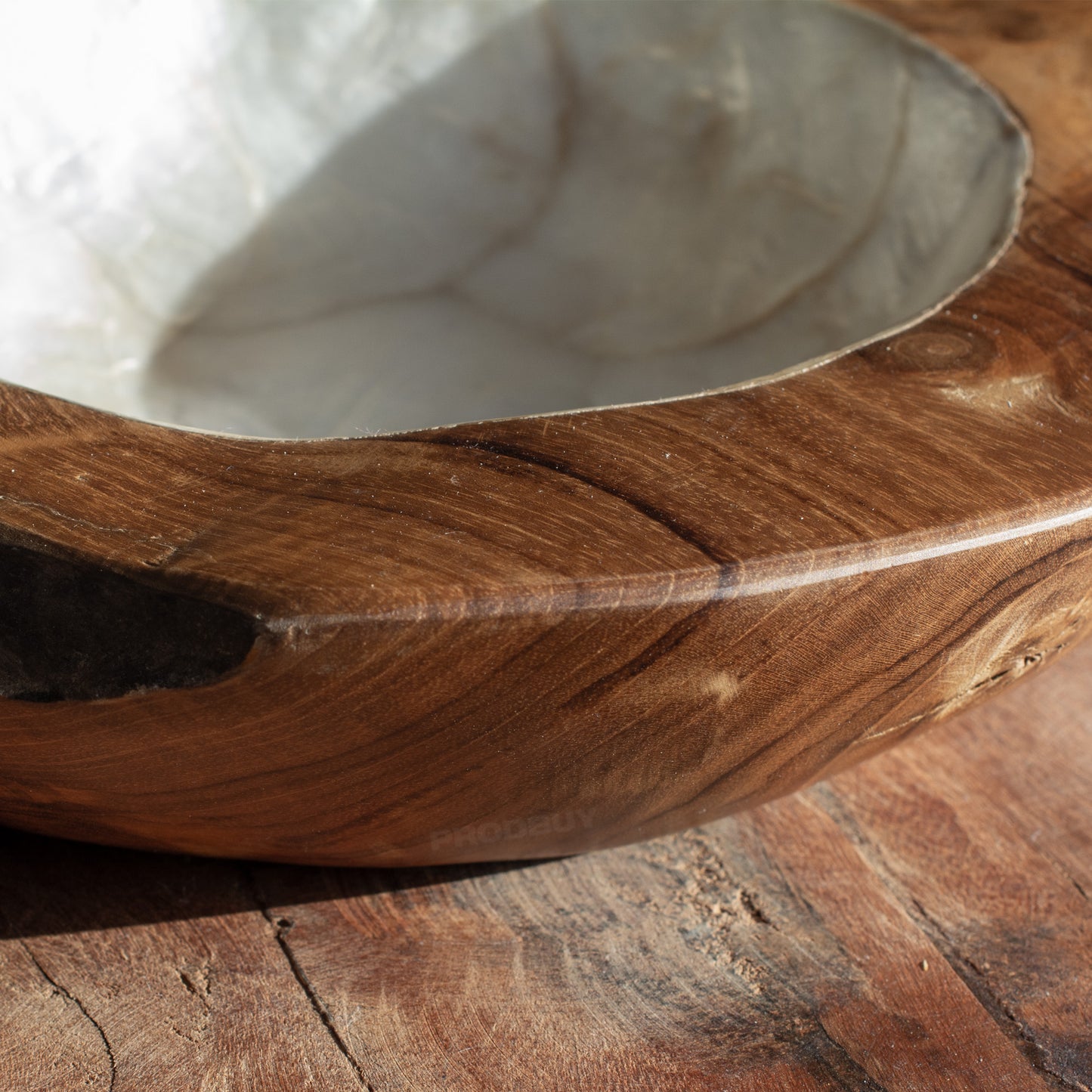 Pearl & Teak Root Wood Display Bowl 25cm