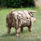 Large 63cm Standing Pig Teak Root Wood Ornament