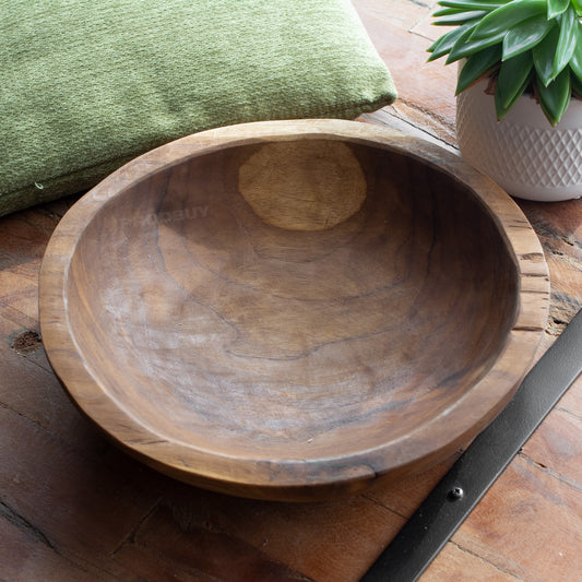 Round Decorative Teak Root Wood 30cm Bowl