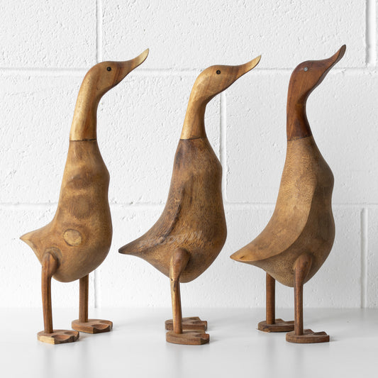 Set of 3 Large Wooden Duck Family Ornaments
