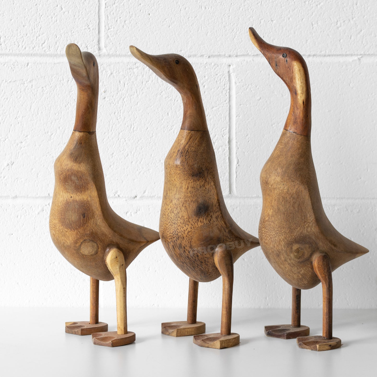 Set of 3 Large Wooden Duck Family Ornaments