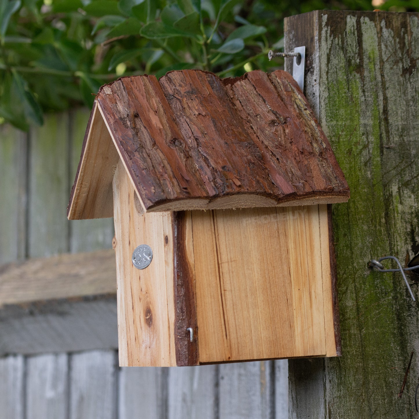 Wooden Tree Bark Bird House Nesting Box