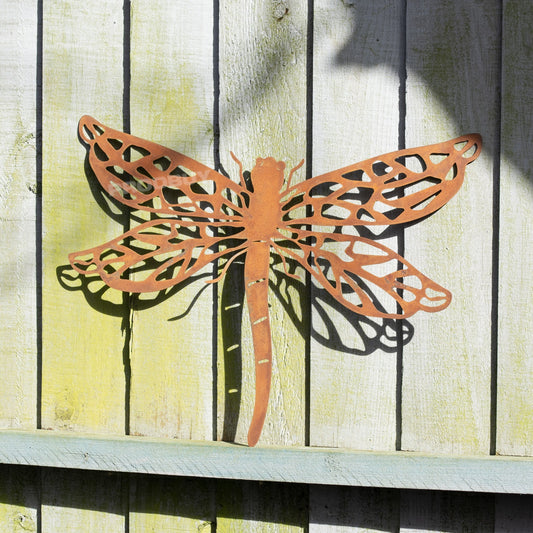 Rusty Dragonfly 38cm Metal Wall Sculpture