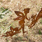 Set of 4 Fairies Rusty Metal Fairy Garden Stake Silhouettes