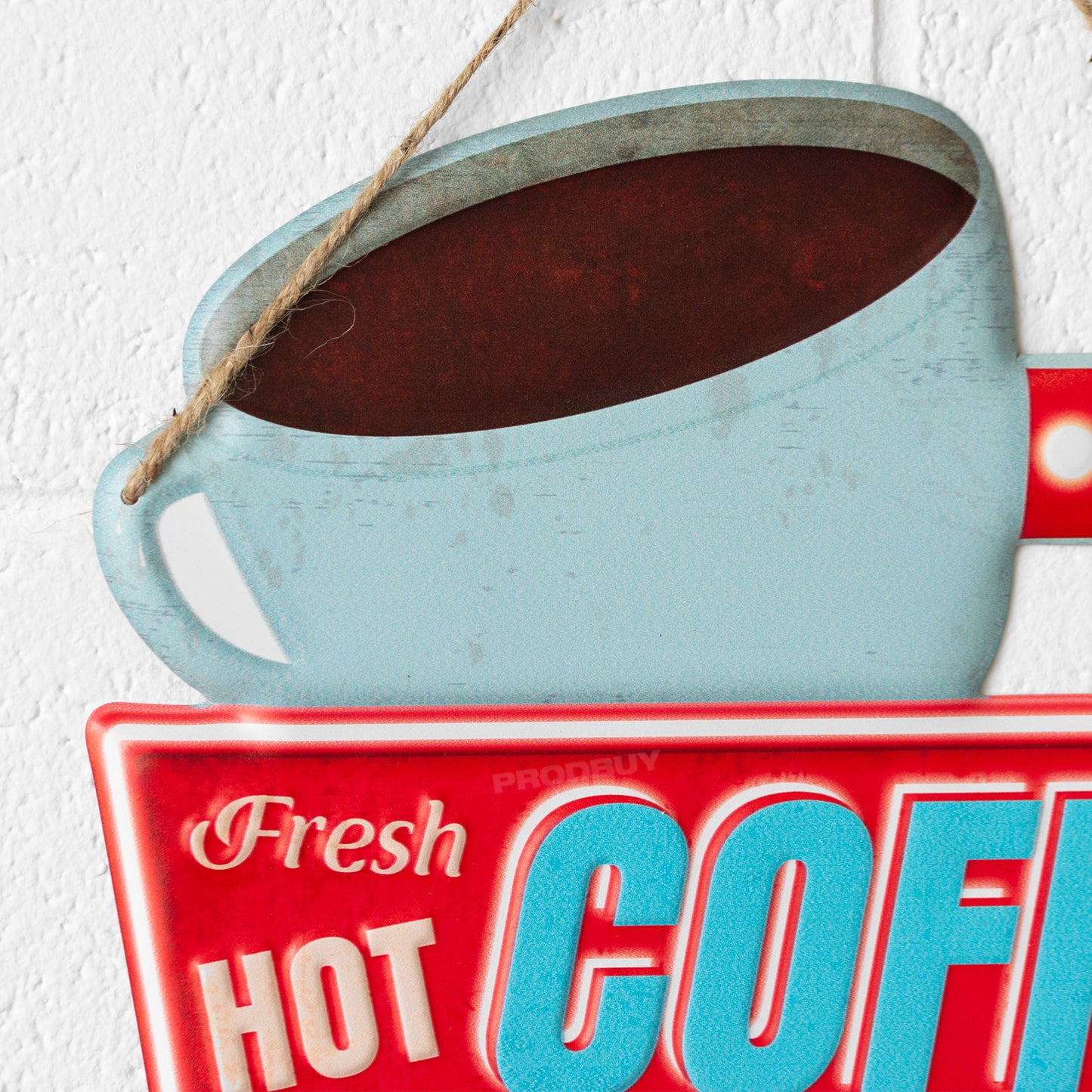 'Fresh Hot Coffee Shop' Large Metal Wall Sign