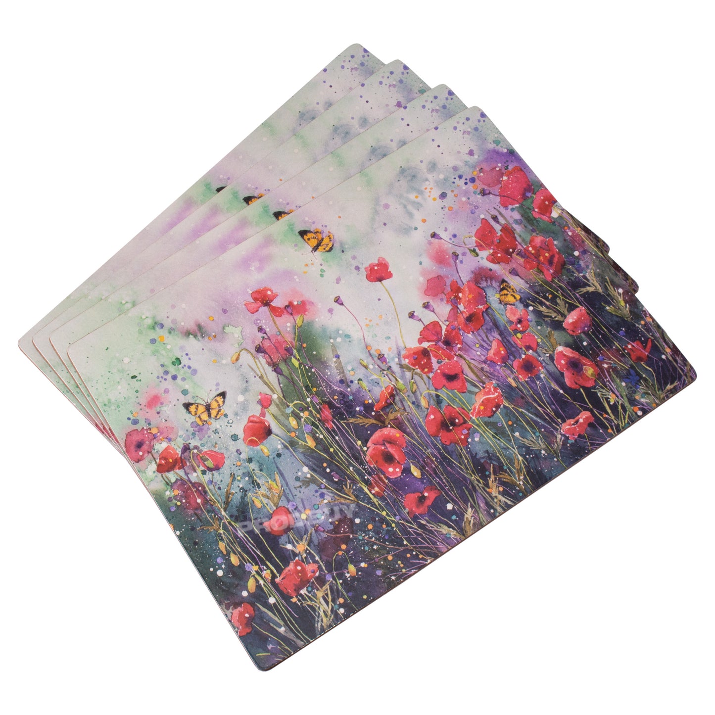 Pack of 4 Poppy Field Placemats