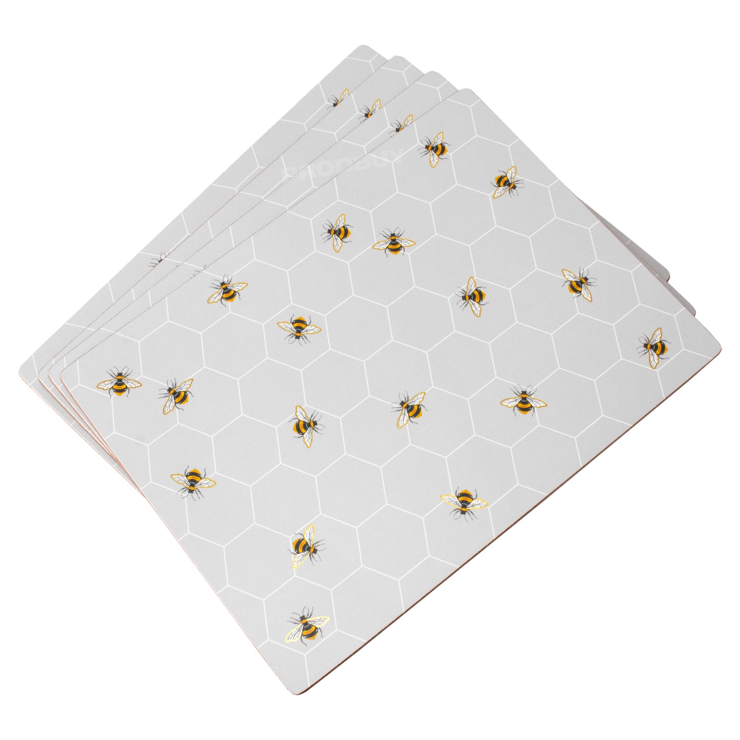Pack of 4 Grey Busy Bees Placemats
