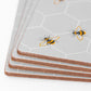 Set of Grey Busy Bees 4 Placemats & 4 Coasters
