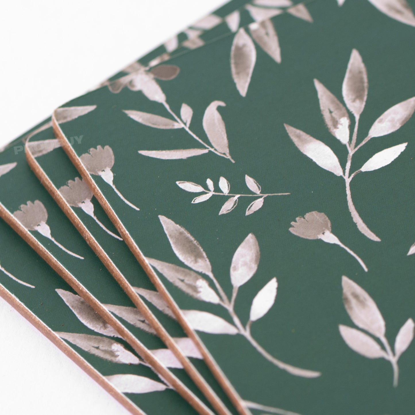 Pack of 4 Dark Green Leaves Placemats