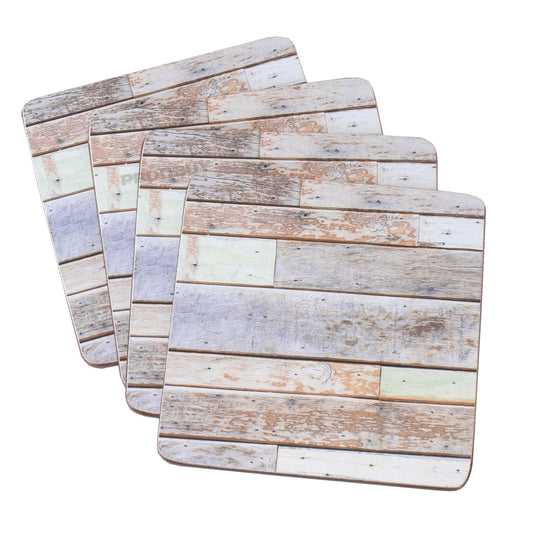 Pack of 4 Weathered Wood Style Coasters