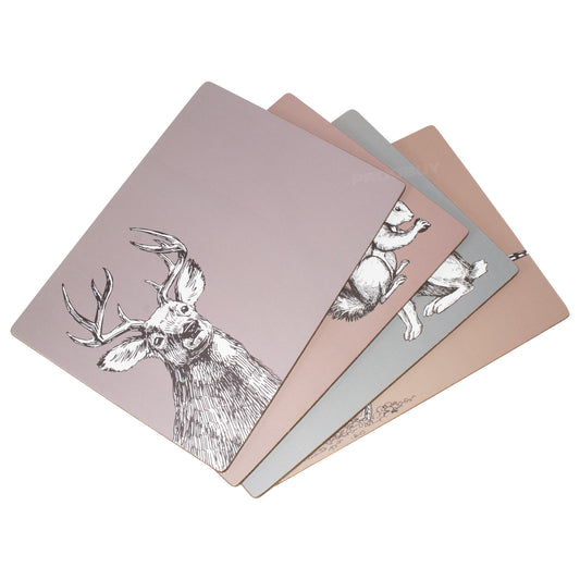 Pack of 4 Placemats with Woodland Animals