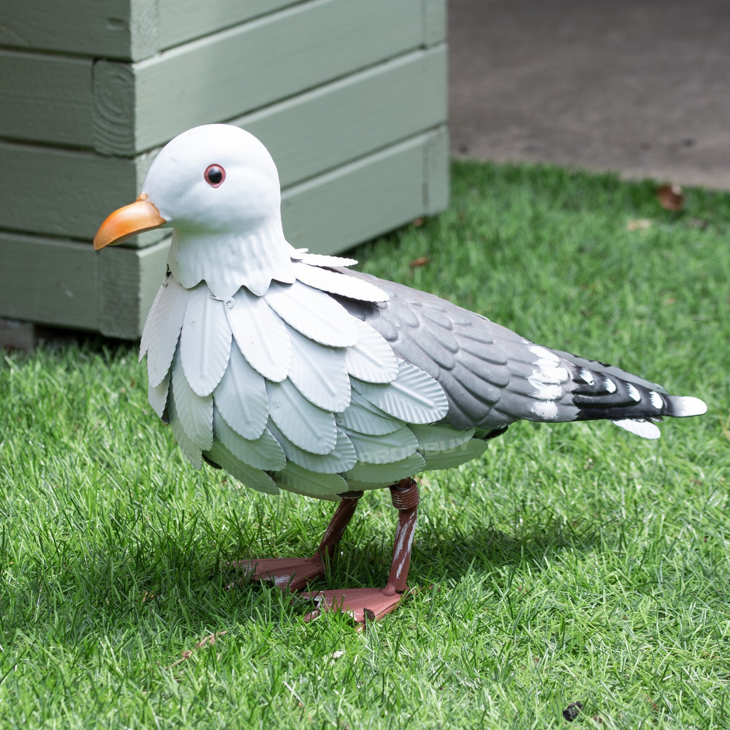 Seagull Bird 38cm Metal Garden Ornament Sculpture