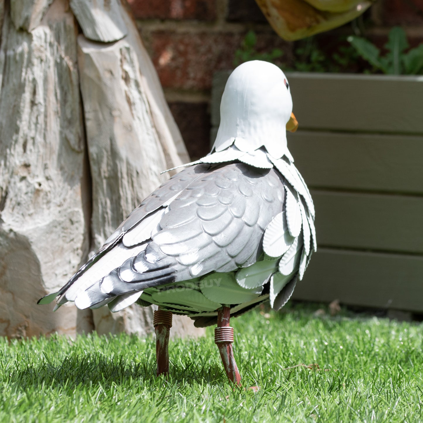 Seagull Bird 38cm Metal Garden Ornament Sculpture