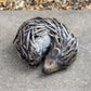 Small Metal Sleeping Hedgehog Garden Ornament