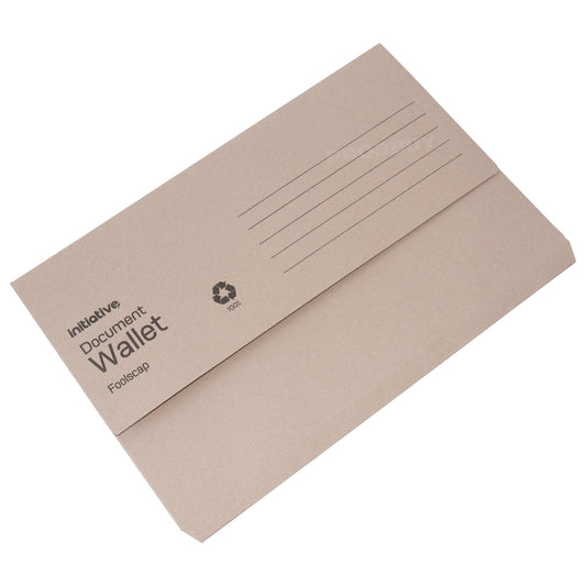Set of 24 Buff Brown Foolscap Document Wallets