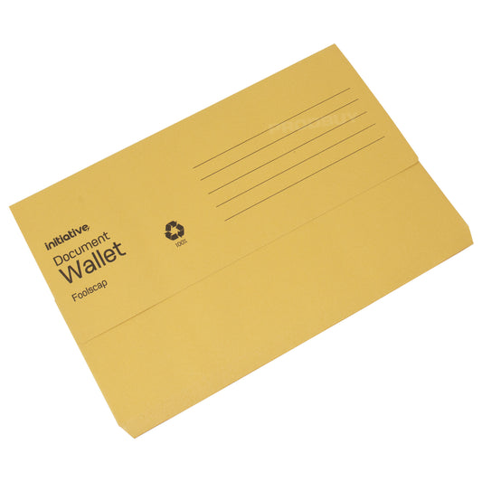 Set of 24 Yellow Foolscap Document Wallets