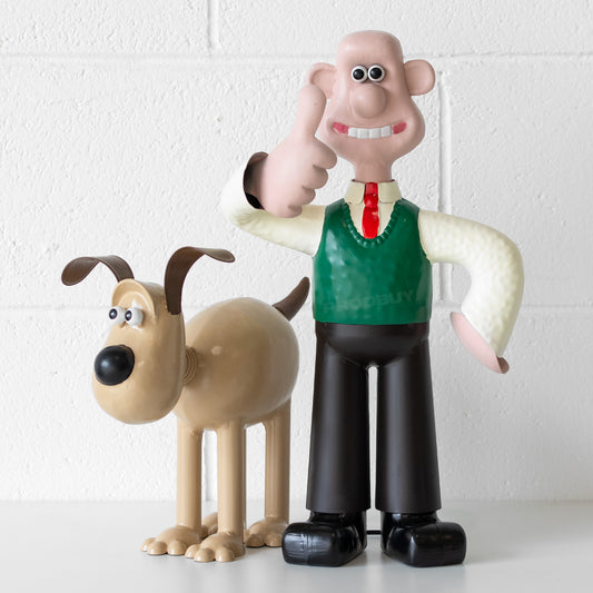 Set of 2 Wallace & Gromit Large Metal Figures