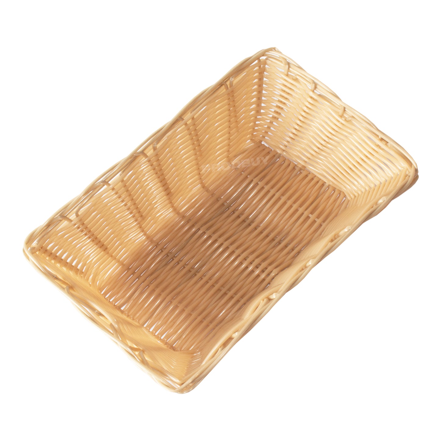 Set of 2 Small 23cm Poly Rattan Wicker Storage Baskets