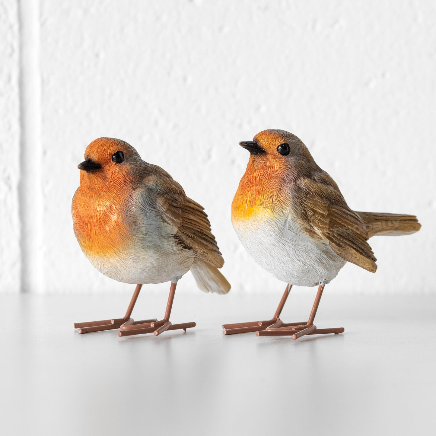 Set of 2 Small Robin Garden Ornaments