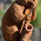 Mouse With Saxophone Rusty Cast Iron Garden Ornament