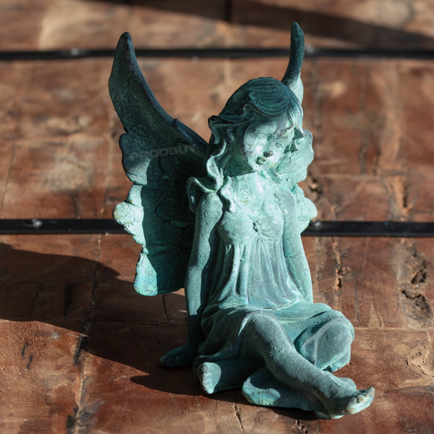 Sitting Fairy With Wings Cast Iron Garden Ornament