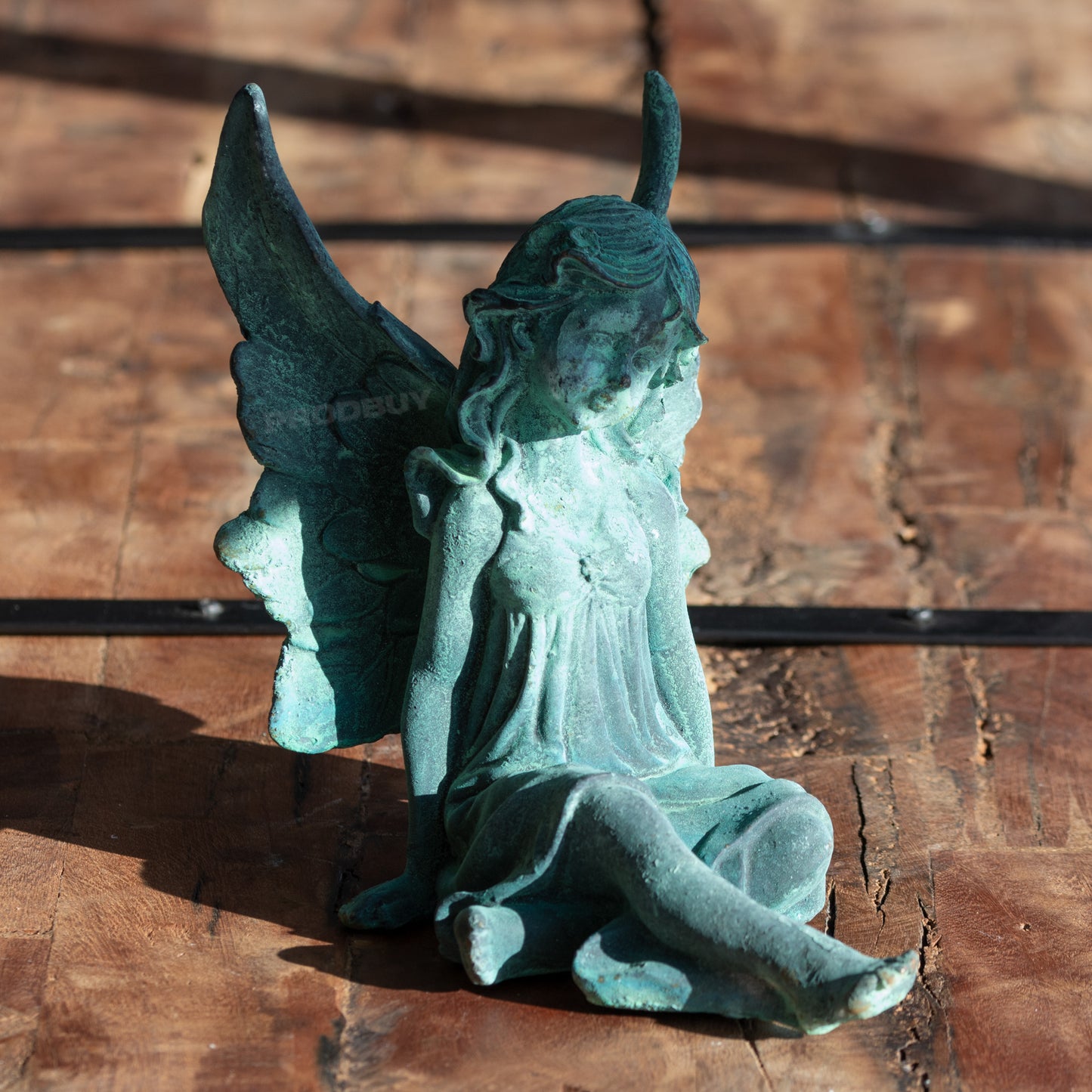 Sitting Fairy With Wings Cast Iron Garden Ornament