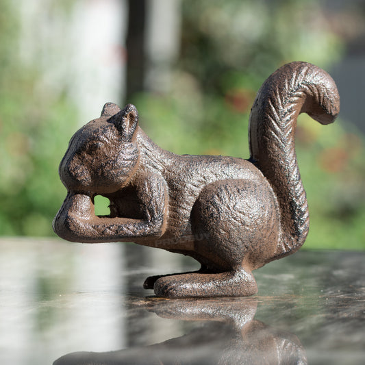 Small 14cm Cast Iron Squirrel Garden Ornament