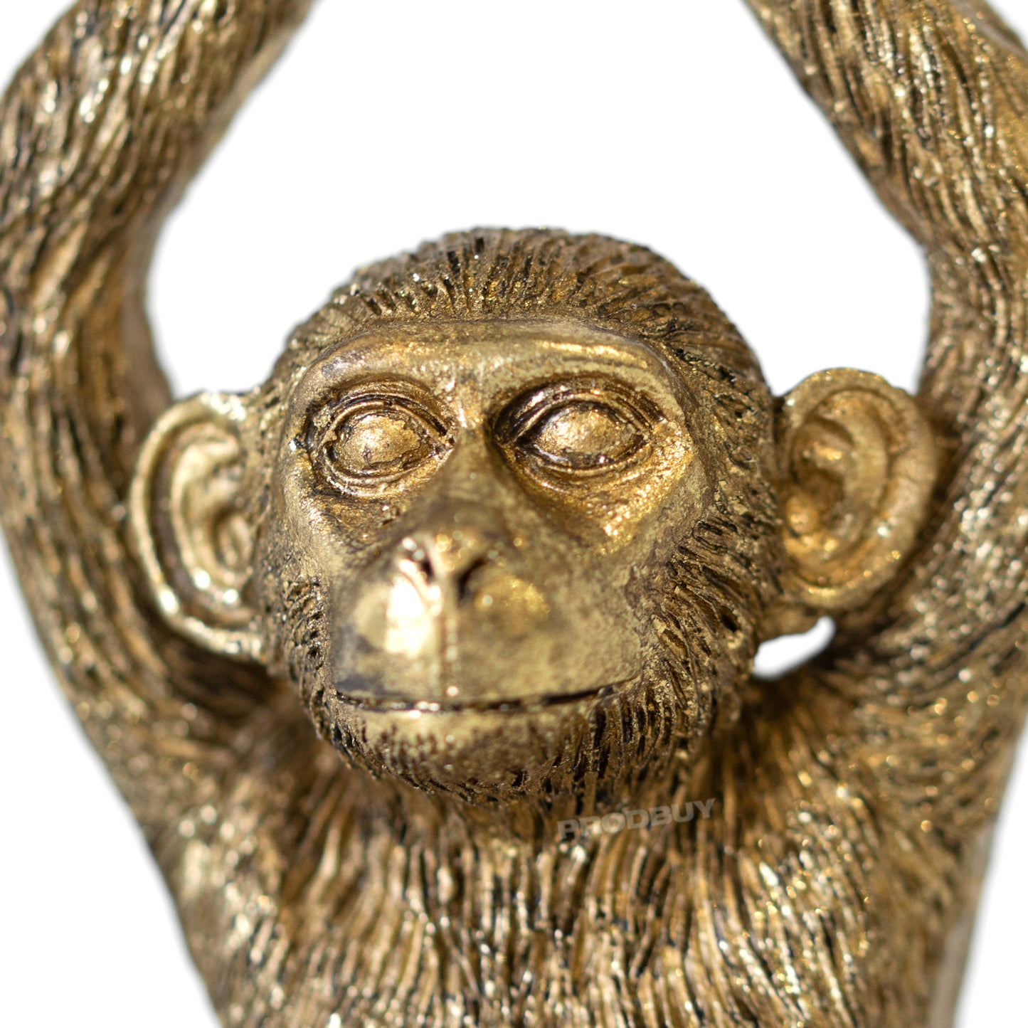 Set of 3 Yoga Pose Monkey Gold Resin Ornaments