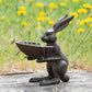 Cast Iron Hare 17cm Garden Bird Bath Feeder