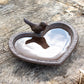 Cast Iron Heart Shaped Bird Bath Feeder Dish