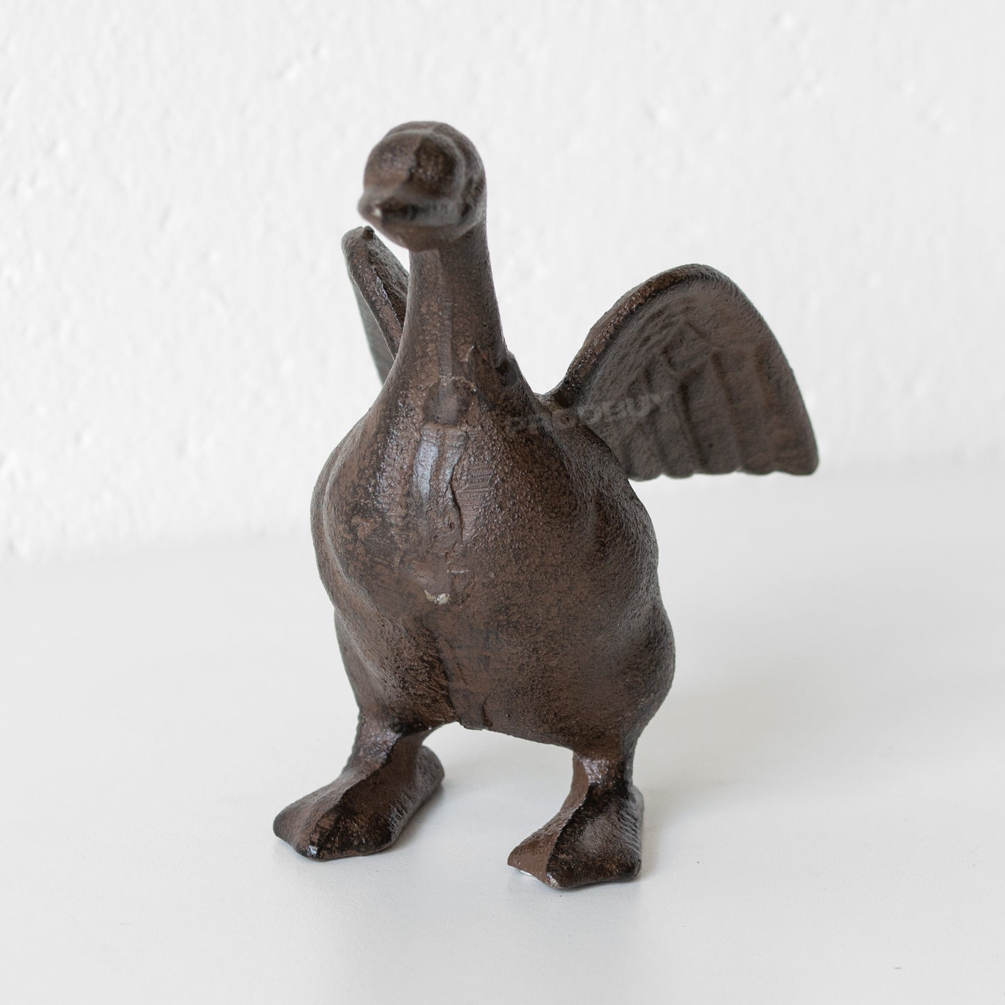 Cast Iron Duck with Wings 14cm Garden Sculpture