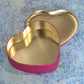 Pink & Gold Heart Shaped Biscuit Storage Tin