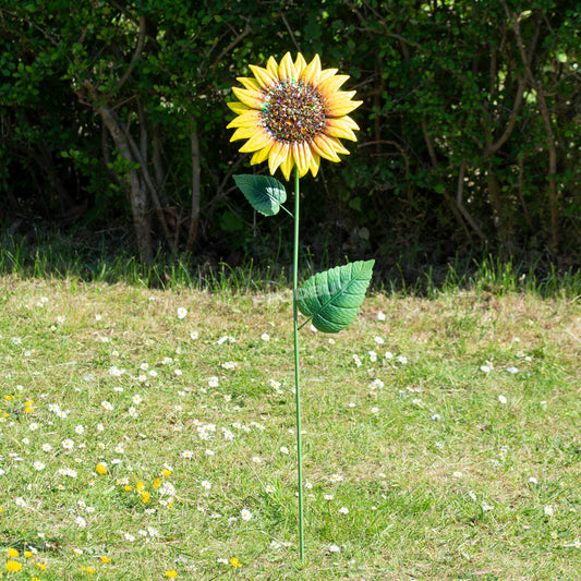 Large 87cm Metal Sunflower Garden Stake Ornament