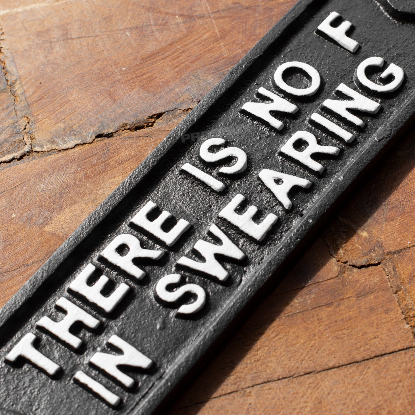 Cast Iron 'There Is No F In Swearing' Garden Wall Sign