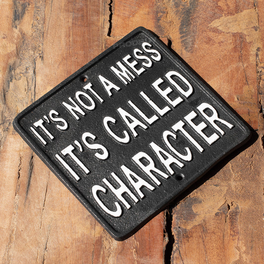 'It's Not A Mess It's Called Character' Garden Wall Sign