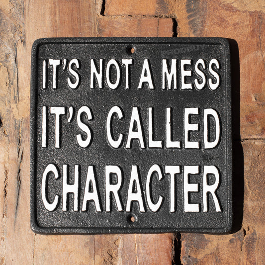 'It's Not A Mess It's Called Character' Garden Wall Sign