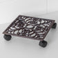 Cast Iron 28cm Square Plant Pot Trolley with Wheels