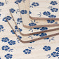 Set of Wooden 4 Placemats & 4 Coasters with Blue Flowers Print