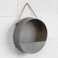 Galvanised Metal Open Wall Planter with Rope Hanging