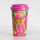 Pink Floral Cheetah Travel Cup