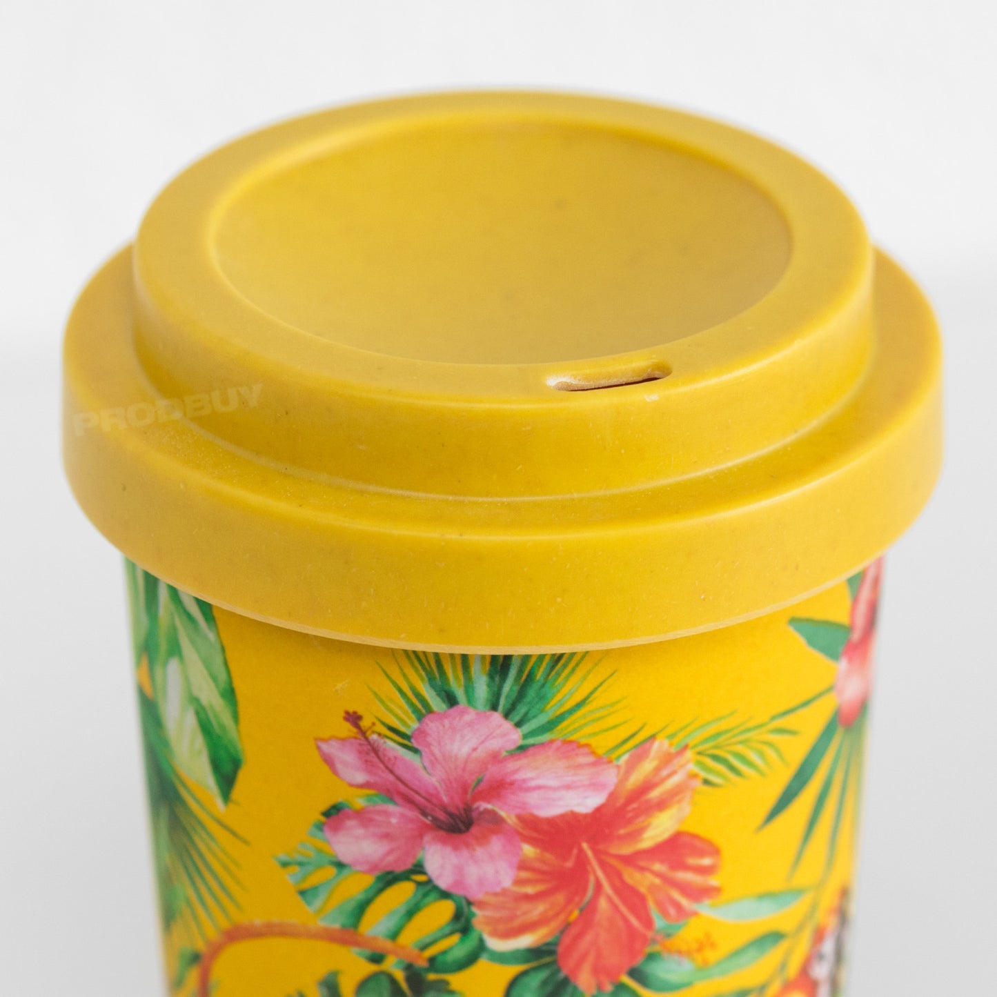 Yellow Floral Monkey Travel Cup