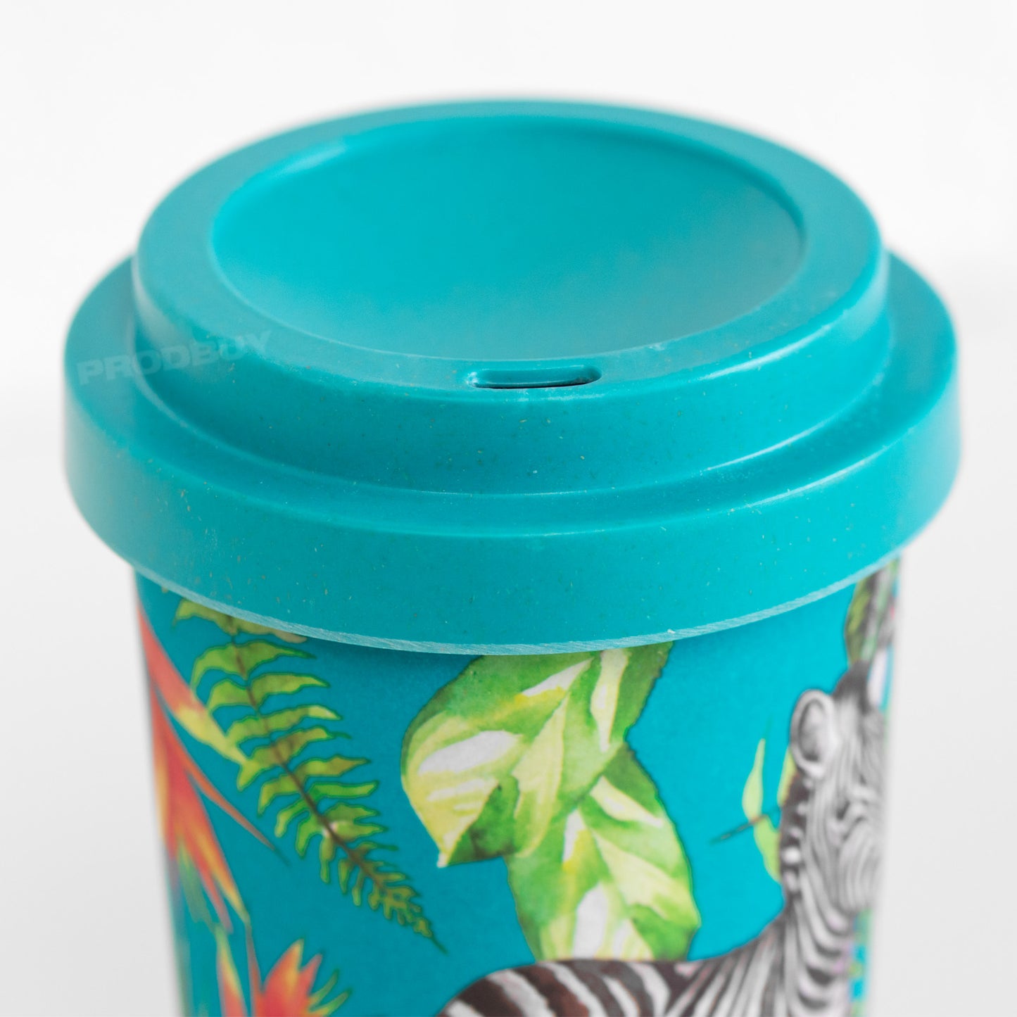 Blue Floral Zebra Travel Cup