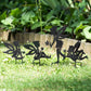 Set of 4 Black Metal Fairy Garden Stake Silhouettes