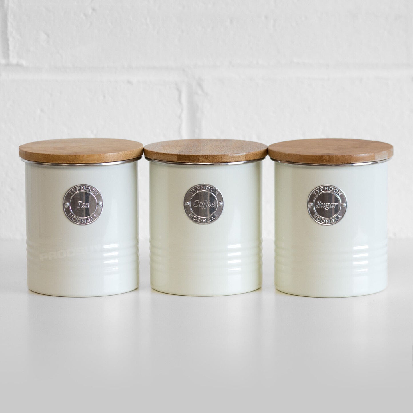 Retro Cream 4 Piece Kitchen Canister Set