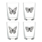 Set of 4 Butterfly Glass High Ball Tumblers Large 520ml