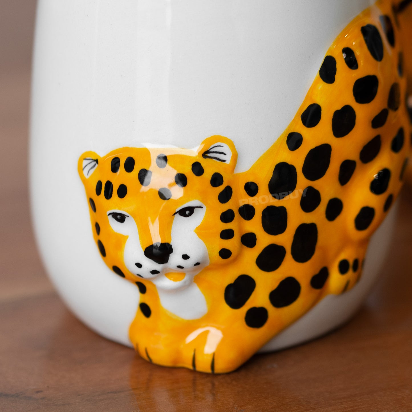 Set of 2 Cheetah Mugs Small & Large Gift Cups