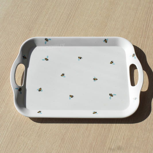 Bamboo 'Sweet Bee' 36cm Serving Tray with Handles