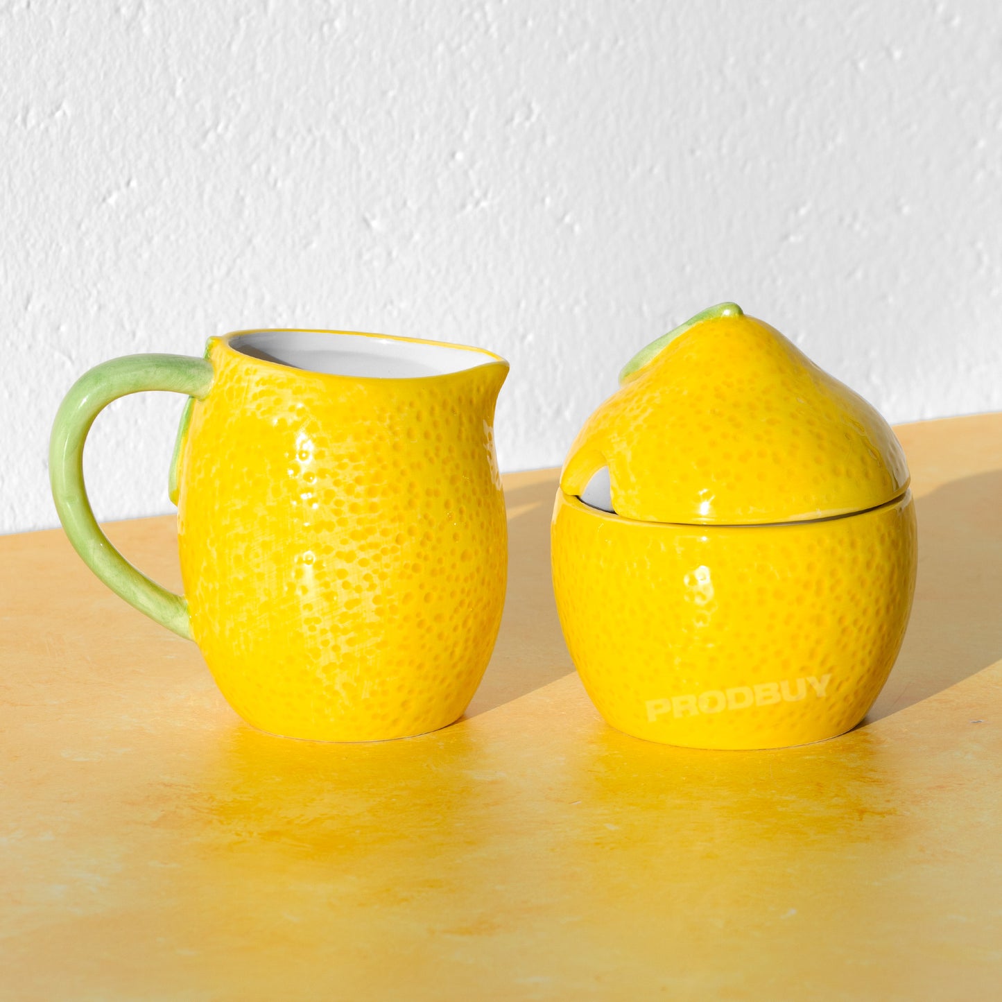 Amalfi Lemon Ceramic Milk Jug & Sugar Bowl Set